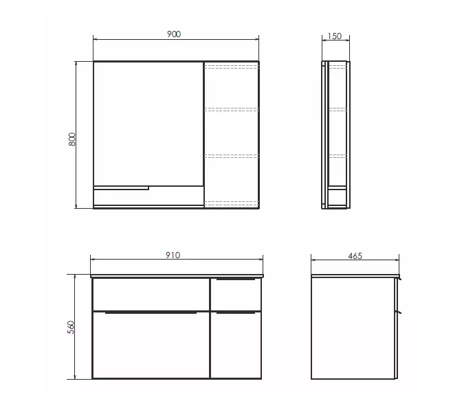 Зеркало-шкаф Comforty Варна-90 дуб сонома, изображение 2