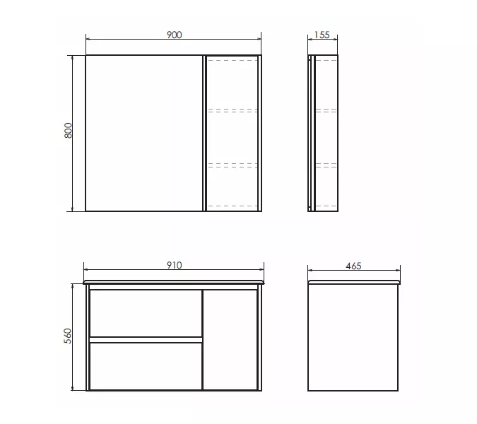 Зеркало-шкаф Comforty Бремен-90 дуб белый, изображение 2
