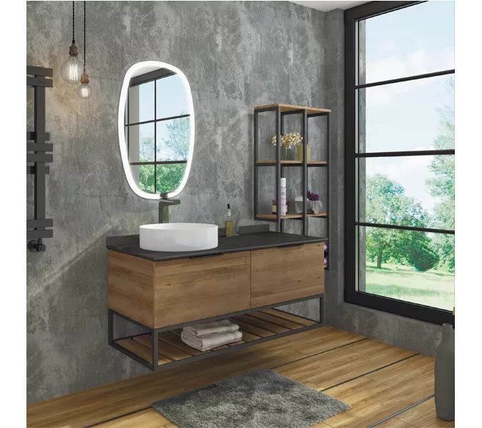 Стеллаж подвесной Comforty Порто 50 дуб тёмно-коричневый