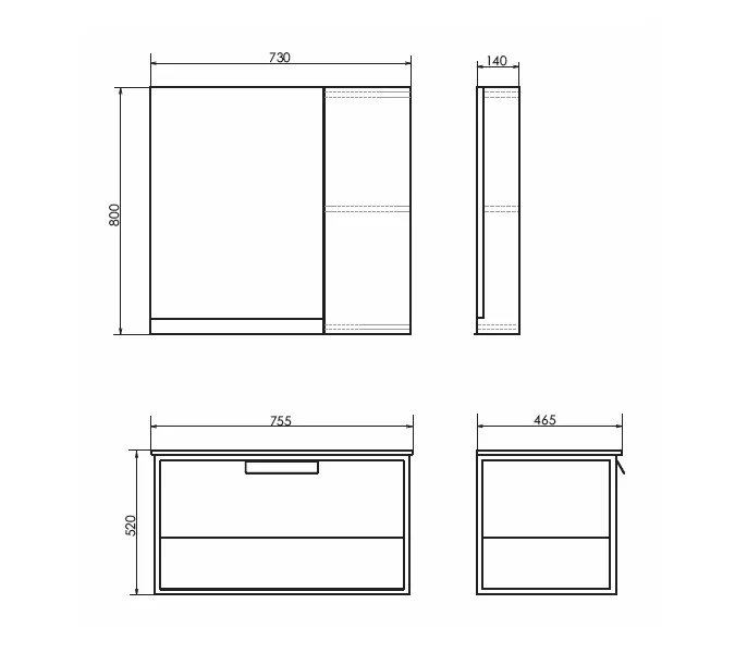 Зеркало-шкаф Comforty Бонн  75/90 дуб дымчатый, Выбрать размер: 75, изображение 3