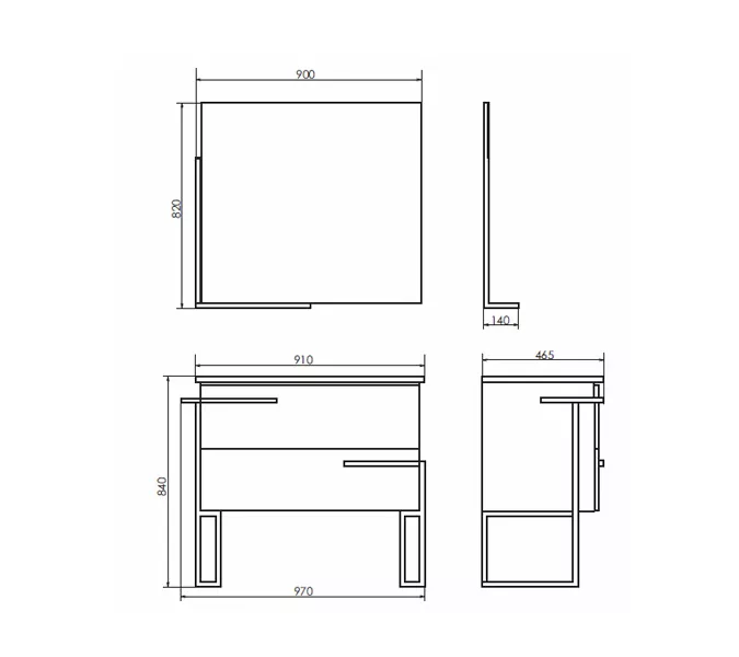 Тумба-умывальник Comforty "Дюссельдорф-90"  дуб дымчатый с раковиной Comforty 9090EL, изображение 2