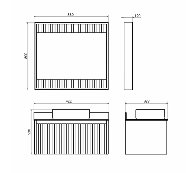 Тумба-умывальник Comforty Марсель-60/75/90 белый матовый со столешницей под мрамор Калакатта Блэк c раковиной Comforty, Высота (мм): 530, Выбрать цвет: Белый, Выбрать размер: 90, Комплектация: раковина Comforty T-Y9378, изображение 2