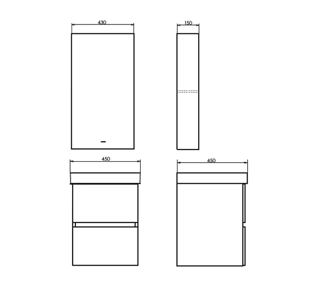 Тумба-умывальник Comforty Дартфорд-45 дуб тёмно-коричневый с раковиной Адриана 45, изображение 2