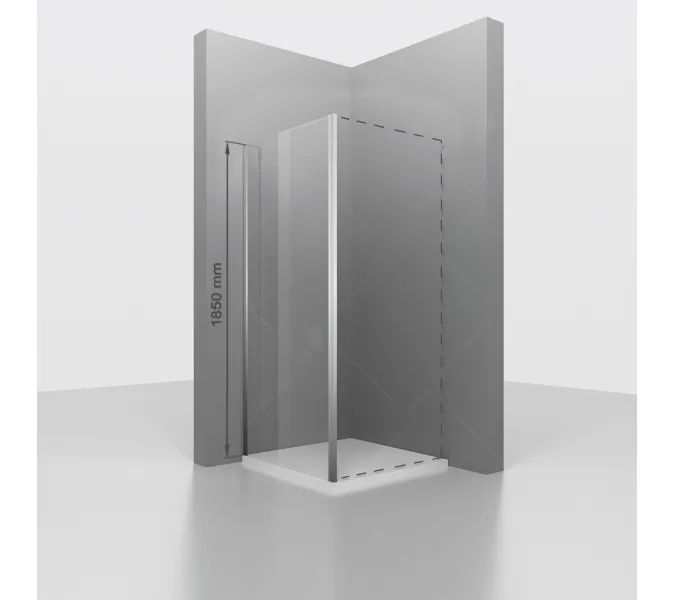 Боковая панель RGW Z-050-1, Цвет стекла: прозрачное, Цвет профиля: Хром, Выбрать размер: 120