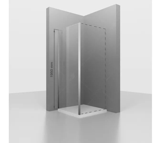 Боковая панель RGW Z-050-2, Цвет стекла: прозрачное, Цвет профиля: Хром, Выбрать размер: 90