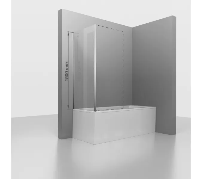 Боковая панель на ванну RGW Z-050-4, Цвет стекла: прозрачное, Цвет профиля: Хром, Выбрать размер: 80