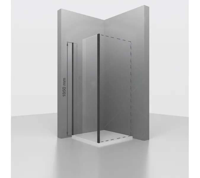 Боковая панель RGW Z-050-1B, Цвет стекла: прозрачное, Цвет профиля: Черный, Выбрать размер: 80