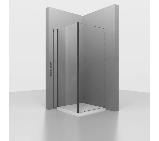 Боковая панель RGW Z-050-2B, Цвет стекла: прозрачное, Цвет профиля: Черный, Выбрать размер: 70