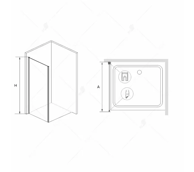 Боковая панель RGW Z-14, Цвет стекла: прозрачное, Цвет профиля: Хром, Выбрать размер: 80, изображение 2