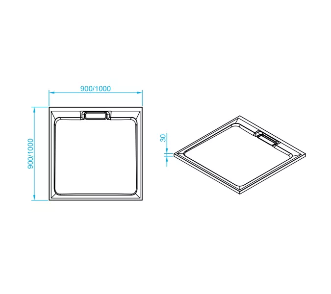 Душевой поддон квадратный RGW STA-01W Белый, Выбрать цвет: Белый, Выбрать размер: 900x900, изображение 3