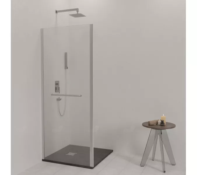 Боковая панель RGW Z-060-1, Цвет стекла: прозрачное, Цвет профиля: Хром, Выбрать размер: 80