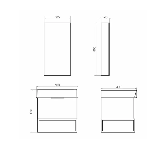 Тумба-умывальник Comforty Порто-60 дуб тёмно-коричневый с черной столешницей c раковиной Comforty, Внешний вид: черная столешница, Высота (мм): 645, Выбрать цвет: Дуб темно-коричневый, Выбрать размер: 60, Комплектация: раковина Comforty  9055RA-50, изображение 2