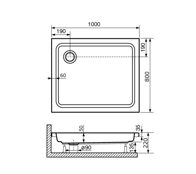 Душевой поддон прямоугольный RGW STYLE, Выбрать размер: 800x1200, изображение 4