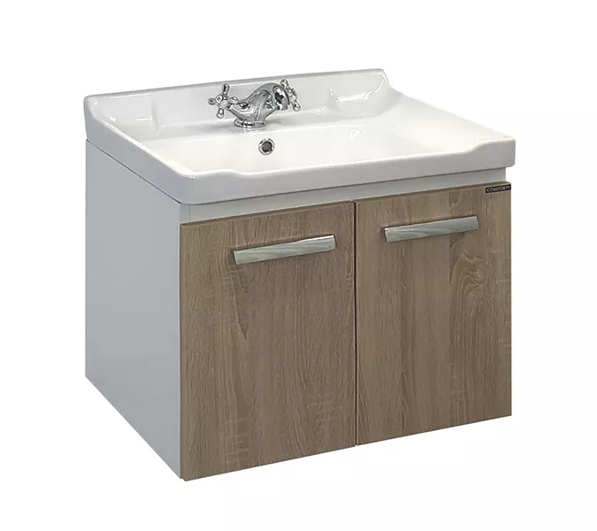 Тумба-умывальник Comforty Рига, Выбрать размер: 60, Выбрать цвет: Дуб Сонома, Комплектация: раковина Comforty 9335