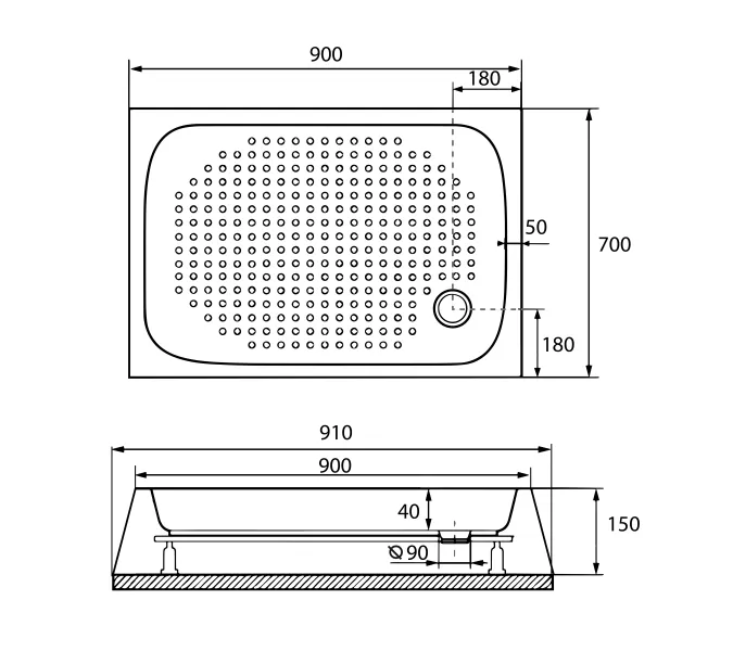Душевой поддон прямоугольный RGW LUX/TN (Литой экран), изображение 4