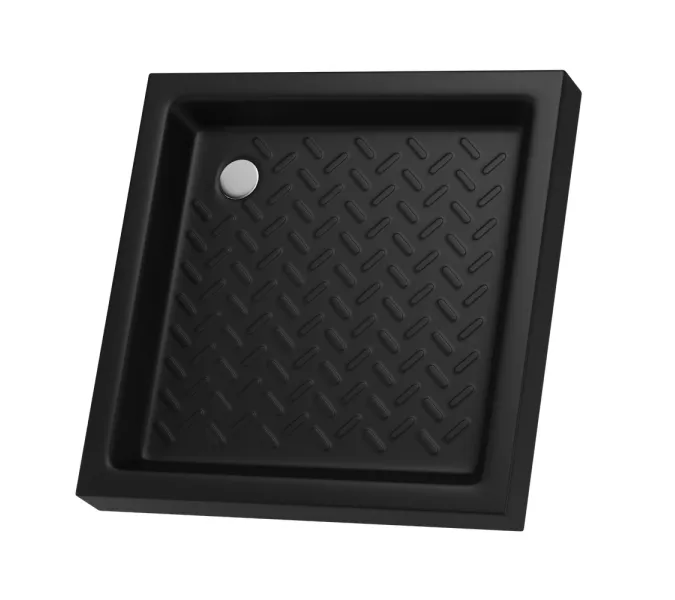 Душевой поддон квадратный керамический RGW CR B Черный  90х90, Выбрать цвет: Чёрный, Выбрать размер: 900x900, изображение 2