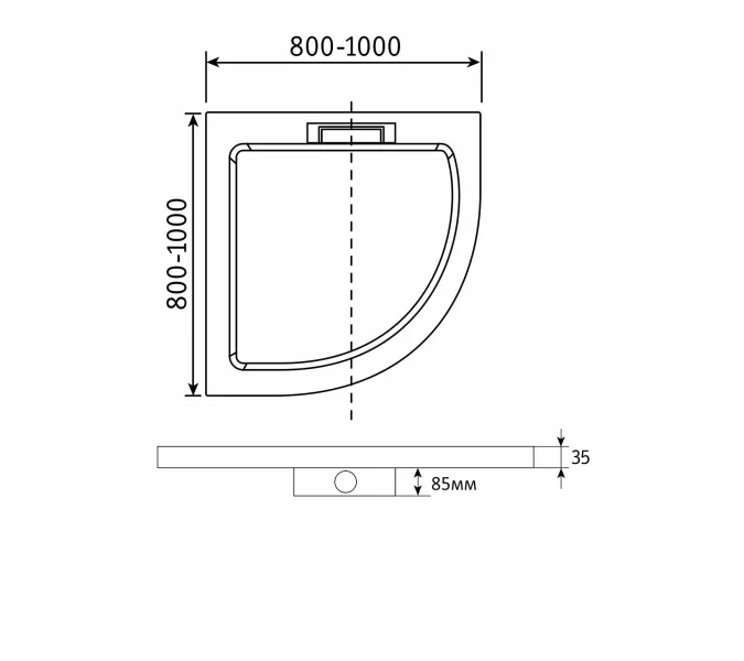 Душевой поддон полукруглый RGW GWS-31, Выбрать размер: 900x900, изображение 2