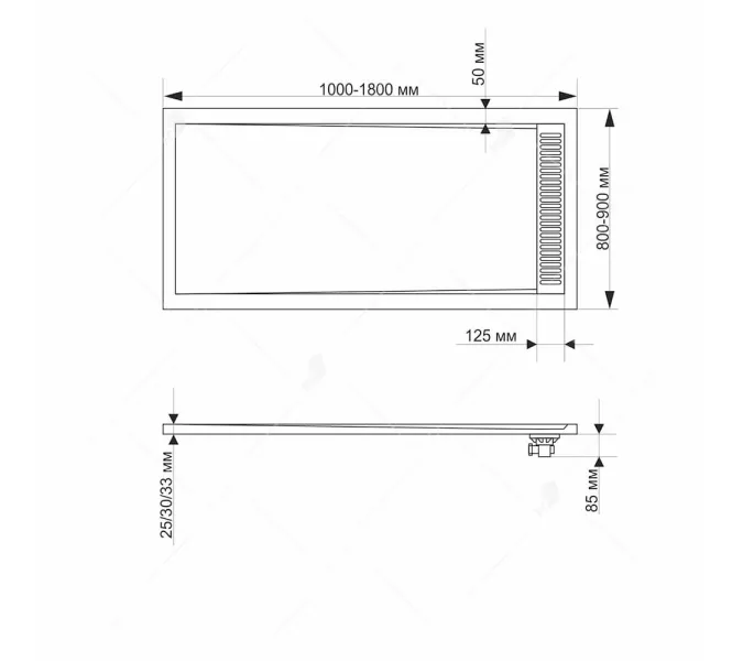 Душевой поддон прямоугольный RGW STM-W 90х100, изображение 4