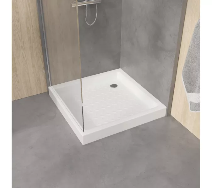 Душевой поддон квадратный керамический RGW CR, Выбрать цвет: Белый, Выбрать размер: 700x700, изображение 3