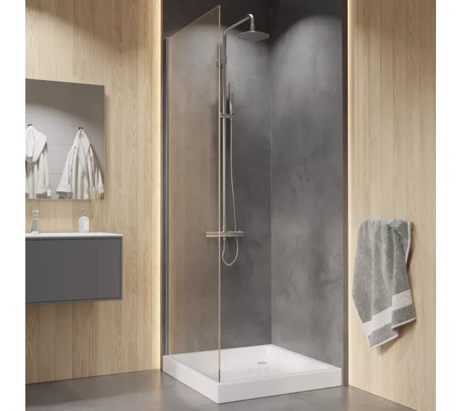 Душевой поддон квадратный керамический RGW CR, Выбрать цвет: Белый, Выбрать размер: 900x900, изображение 4