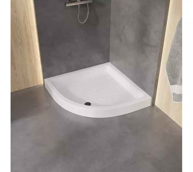 Душевой поддон полукруглый керамический RGW CR/R, Выбрать размер: 800x800, изображение 3