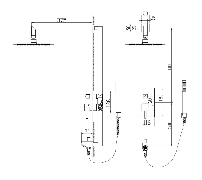 Душевая система встраиваемая RGW SP-54B, изображение 6