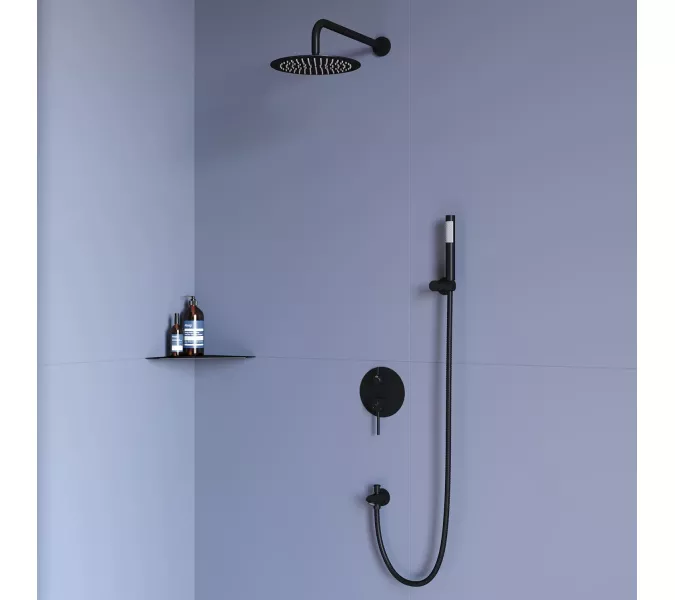 Душевая система встраиваемая RGW SP-52B, Выбрать цвет: Черный