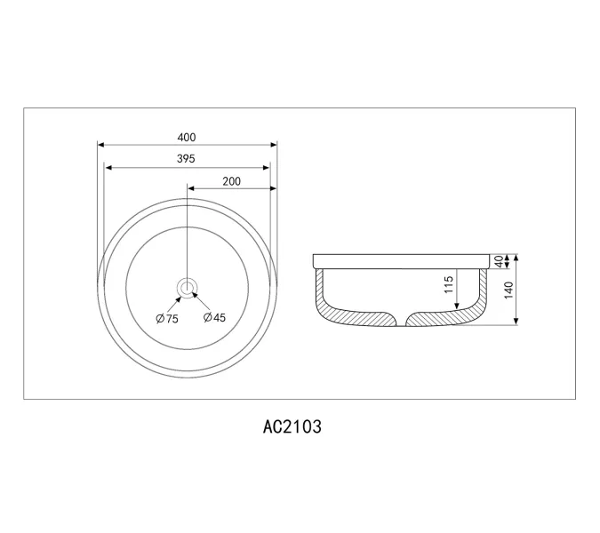 Раковина накладная ABBER Bequem AC2103MB черная матовая, Выбрать цвет:  черный матовый, изображение 4