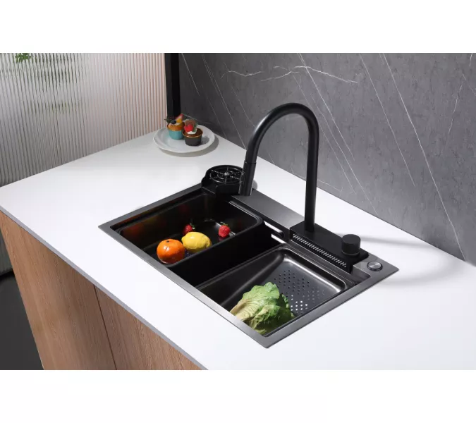 Кухонная мойка ABBER Wasser Kreis AF2194B черная матовая, Выбрать цвет: Черный матовый, изображение 2