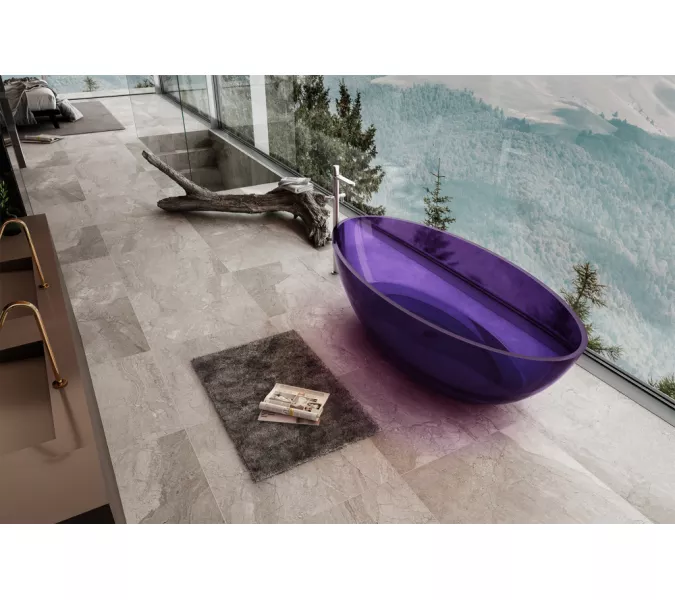 Ванна из полиэфирной смолы ABBER Kristall AT9702Amethyst фиолетовая 180*85 прозрачная, Выбрать цвет: Фиолетовый, изображение 3