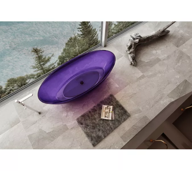 Ванна из полиэфирной смолы ABBER Kristall AT9702Amethyst фиолетовая 180*85 прозрачная, Выбрать цвет: Фиолетовый, изображение 4