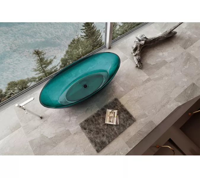 Ванна из полиэфирной смолы ABBER Kristall AT9702Aquamarin бирюзовая 180*85 прозрачная, Выбрать цвет: Бирюзовый, изображение 4