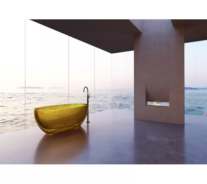 Ванна из полиэфирной смолы  ABBER Kristall AT9703Amber желтая 170*75 прозрачная, Выбрать цвет: Желтый, изображение 3