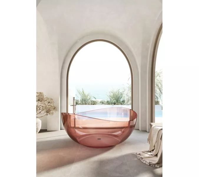 Ванна из полиэфирной смолы ABBER Kristall AT9705Koralle розовая 150*150 прозрачная, Выбрать цвет: Розовый, изображение 2