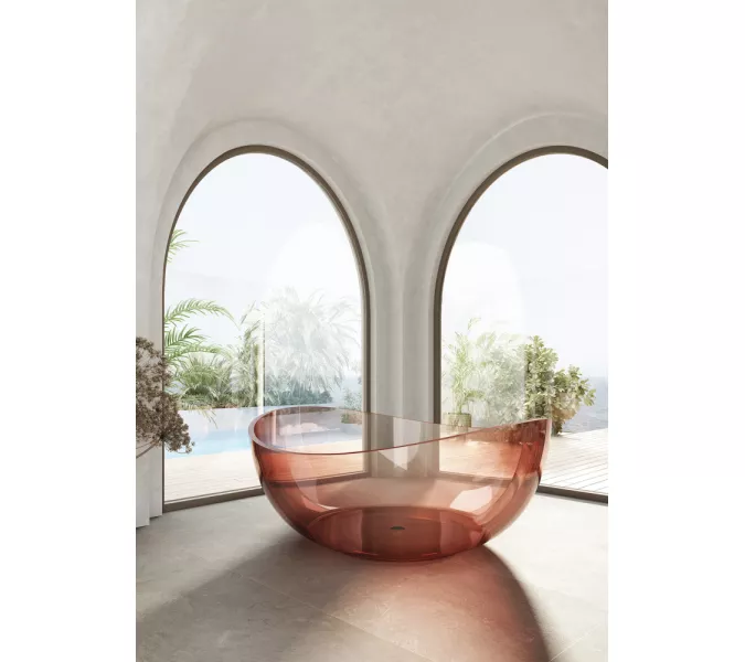 Ванна из полиэфирной смолы ABBER Kristall AT9705Koralle розовая 150*150 прозрачная, Выбрать цвет: Розовый, изображение 4