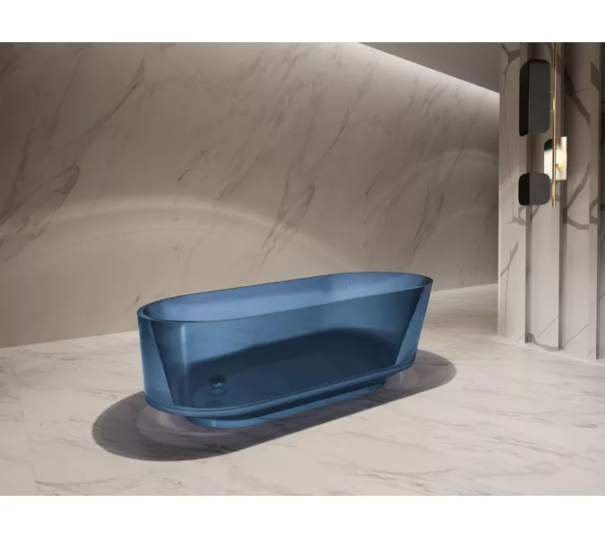 Ванна из полиэфирной смолы  ABBER Kristall AT9706Saphir синяя 170*80 прозрачная, Выбрать цвет: Синий, изображение 3