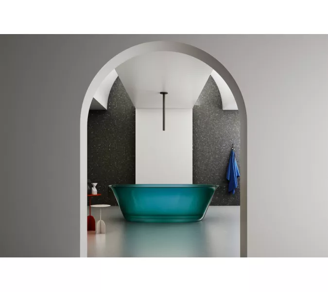 Ванна из полиэфирной смолы  ABBER Kristall AT9707Aquamarin бирюзовая 170*75 прозрачная, Выбрать цвет: Бирюзовый, изображение 4