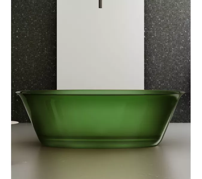Ванна из полиэфирной смолы ABBER Kristall AT9707Emerald зеленая 170*75 прозрачная, Выбрать цвет: Зеленый