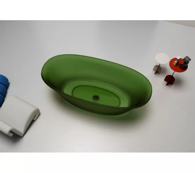 Ванна из полиэфирной смолы ABBER Kristall AT9707Emerald зеленая 170*75 прозрачная, Выбрать цвет: Зеленый, изображение 3