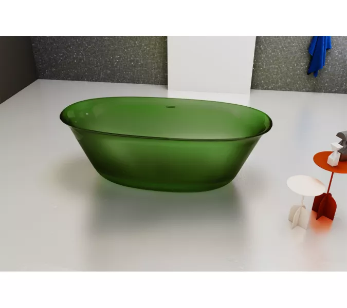 Ванна из полиэфирной смолы ABBER Kristall AT9707Emerald зеленая 170*75 прозрачная, Выбрать цвет: Зеленый, изображение 2