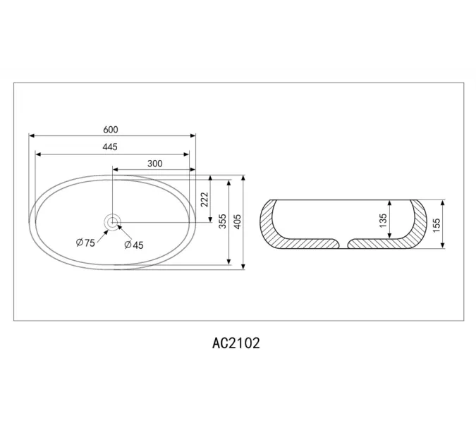 Раковина накладная ABBER Bequem AC2102 белая, Выбрать цвет: Белый, изображение 4