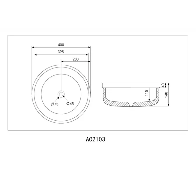 Раковина накладная ABBER Bequem AC2103MG серая матовая, Выбрать цвет: Серый матовый, изображение 4