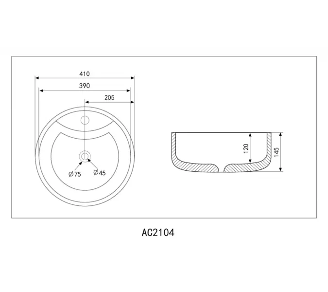 Раковина накладная ABBER Bequem AC2104 белая, Выбрать цвет: Белый, изображение 4