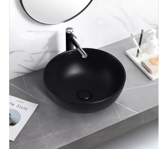 Раковина накладная ABBER Bequem AC2105MB черная матовая, Выбрать цвет: Черный матовый, изображение 3