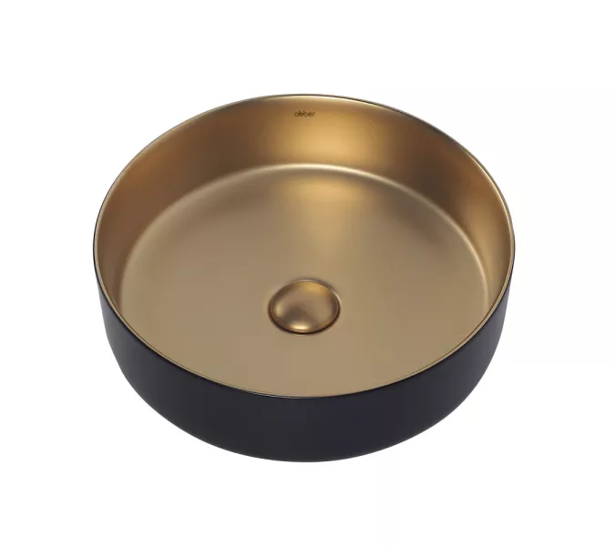 Раковина накладная ABBER Bequem AC2109BG матовое золото с черным, Выбрать цвет: Золото матовое/черный, изображение 3