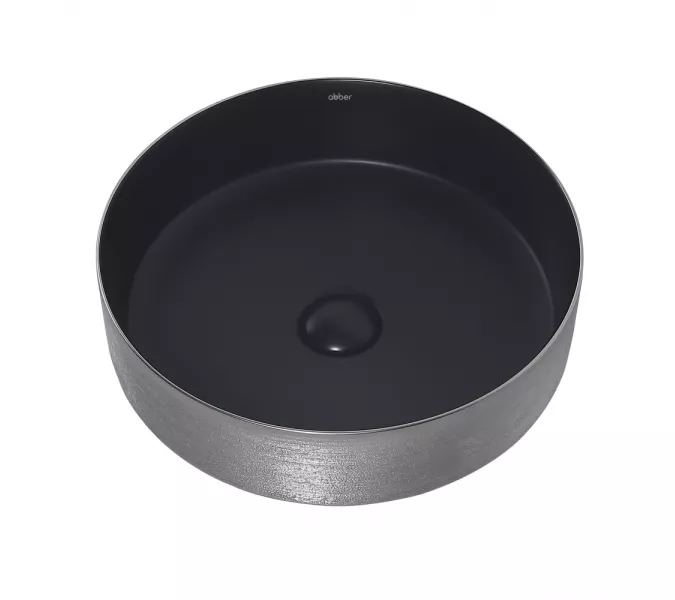 Раковина накладная ABBER Bequem AC2109BS черный матовый с серебром, Выбрать цвет: Черный матовый /серебро, изображение 3