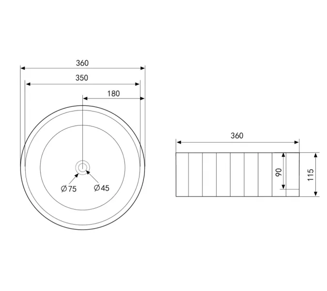 Раковина накладная ABBER Bequem AC2111 белая, изображение 3