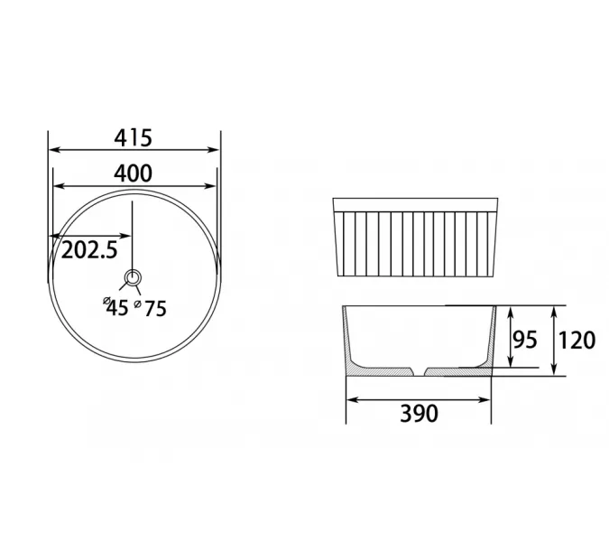 Раковина накладная ABBER Bequem AC2114 белая, Выбрать цвет: Белая, изображение 4