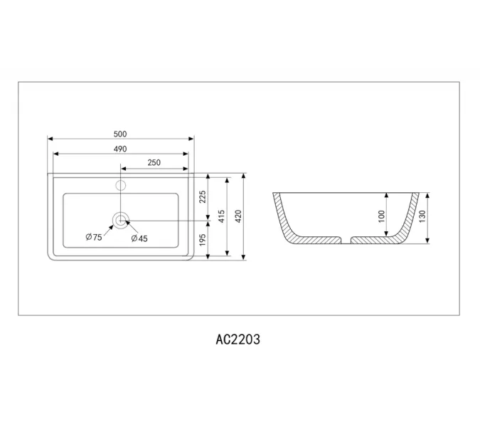 Раковина накладная ABBER Rechteck AC2203MSB синяя матовая, Выбрать цвет: Матовая синяя, изображение 4