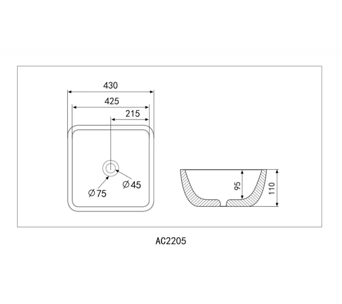 Раковина накладная ABBER Rechteck AC2205GG золото, Выбрать цвет: Золотой, изображение 4